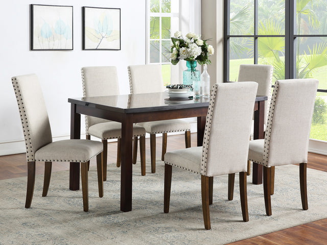 Orisfur. Upholstered Dining Chairs - Dining Chairs Set of 2 Fabric Dining Chairs with Copper Nails