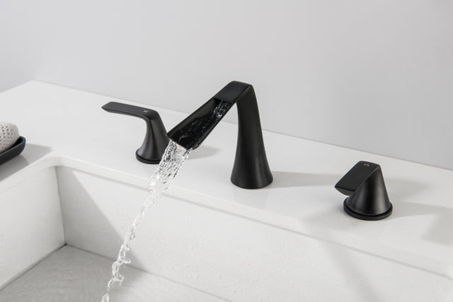 Two Handles Three-Hole Widespread Bathroom Faucet