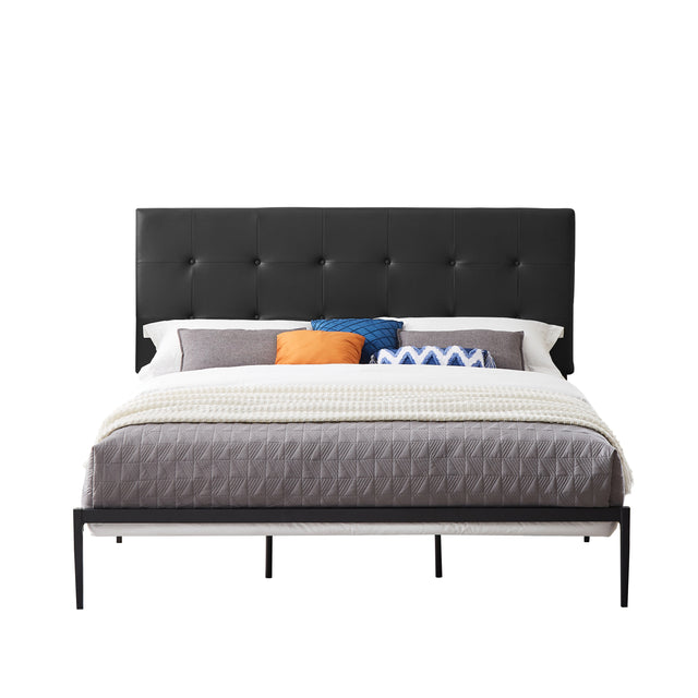 B112 King bed PVC cover haedboard with Sponge interlayer. Strong iron frame with high temperature paint