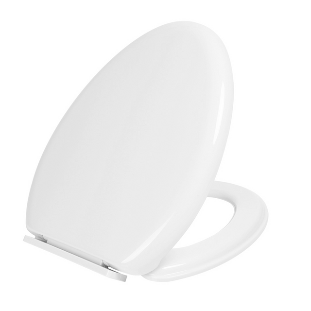 Miibox Removable Elongated Bowl White Toilet Seat, with Nonslip Grip-Tight Never Loosen Bumpers Prevent Shifting, No Slamming Slow and Quiet-Close Seat Cover, Quick Release Hinges for Easy Cleaning