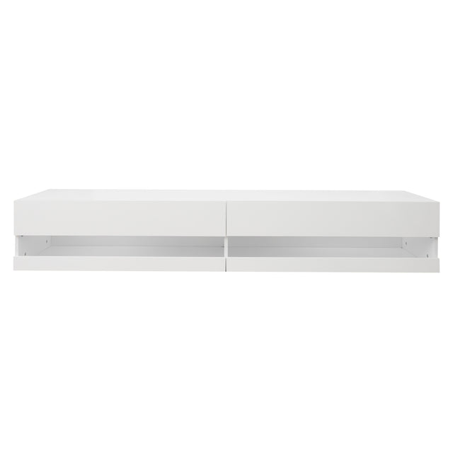 180 Wall Mounted Floating 80" TV Stand with 20 Color LEDs White