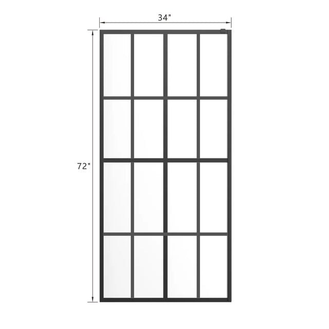 Goodyo 34" X 72" Shower Door Walk-in Black Finish