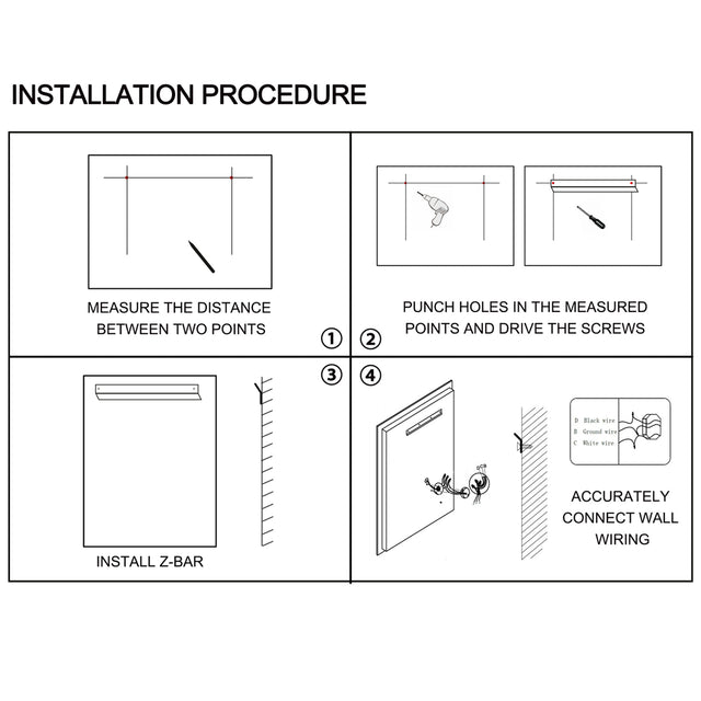 LED Bathroom Mirror 48x 36 Inch with lights, anti-Fog & Dimming Led Bathroom Vanity Mirror