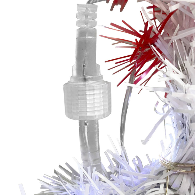 6FT Hinged Fraser Fir Artificial Fir Bent Top Christmas Tree, Xmas Tree Bendable Santa Hat Style Christmas Tree Holiday Decoration,1250 Lush Branch Tips, 300 LED Lights X-mas