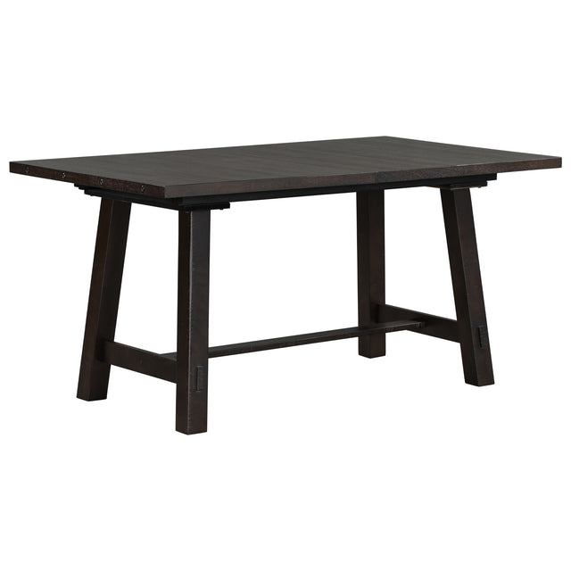 TREXM Retro Style Rectangular Dining Table Wood Extendable Dining Table with 18" Leaf, Seats up to 8 (Espresso)