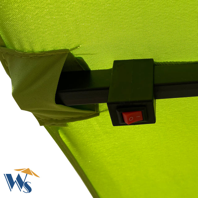 10 x 6.5t Rectangular Patio Solar LED Lighted Outdoor Umbrellas with Crank and Push Button Tilt for Garden Backyard Pool Swimming Pool