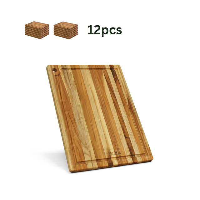 Small Teak Cutting Board 14 INCH, Pack of 12 Pieces