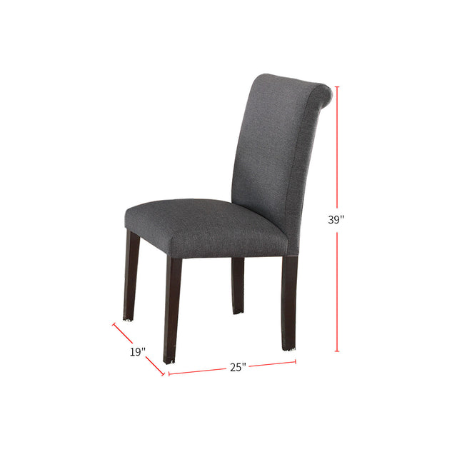 Blue Grey Fabric Dining Chairs, Set of 2
