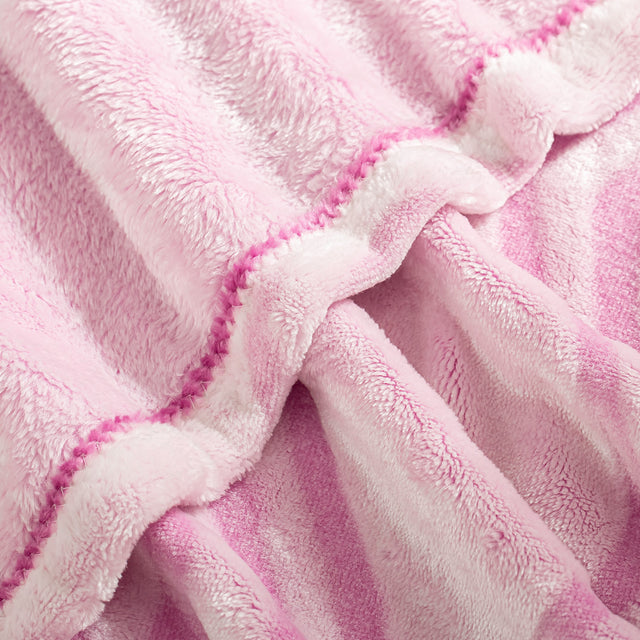 Pack Of 2 Back Printing Shaved Flannel Plush Blanket, checked Blanket for Bed or Sofa, 80" x 90", Pink ( The original code: W1223KTBK4286B-PINK )