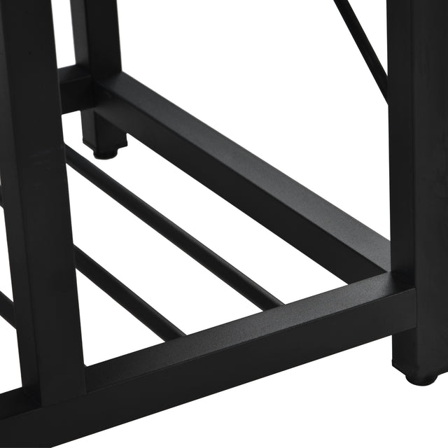 TOPMAX Multifunctional Counter Height Kitchen Dining Room Prep Table Kitchen Island, Kitchen Rack with Large Worktop, Console Side Table for Living Room, Faux Marble Tabletop