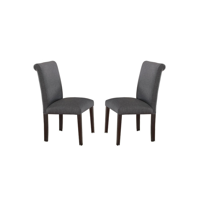 Blue Grey Fabric Dining Chairs, Set of 2