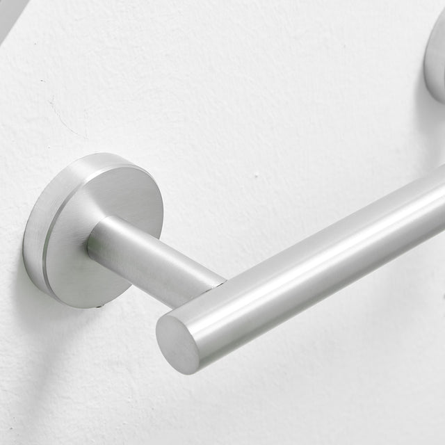 Single Post Wall Mounted Towel Bar Toilet Paper Holder in Brushed Nickel
