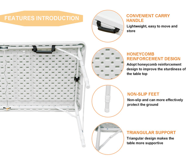 Multi-purpose outdoor folding 4ft casual picnic table game party table