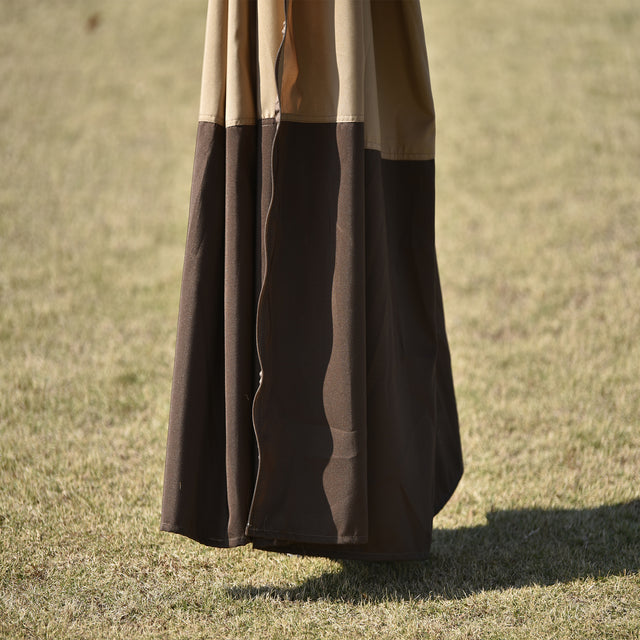 TOPMAX 10ft W*12ft L Outdoor Double Vents Gazebo Patio Metal Canopy with Screen and LED Lights for Backyard, Poolside, Brown