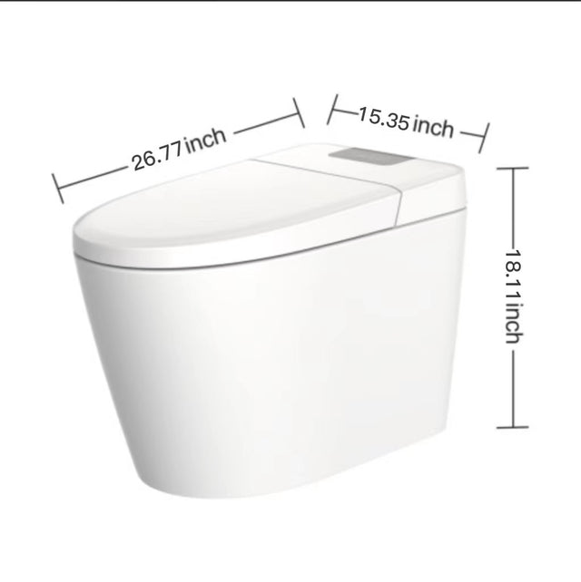 Smart Toilet U-Shaped LED Light Automatic Flush with Remote Control/Foot Sensor/Night Light T162A