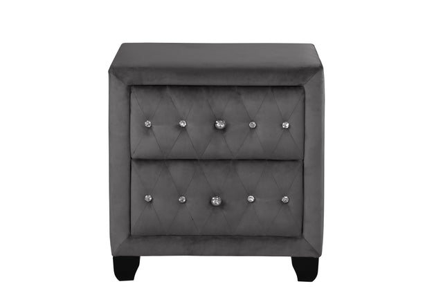 Sophia Queen 6 Pc Vanity Upholstery Bedroom Set Made With Wood in Gray