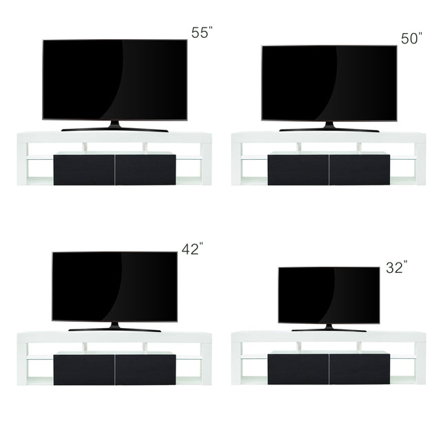 FURNITURE & TV Stand 160 LED Wall Mounted Floating 63" TV Stand (White/Black)