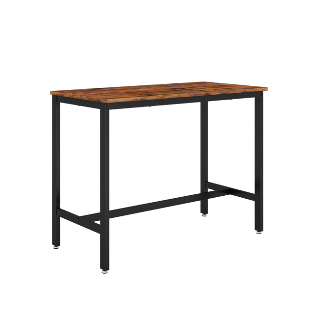 Bar Table Set with 4 Bar stools PU Soft seat with backrest, Rustic Brown, 47.24'' L x 23.62'' W x 35.43'' H.
