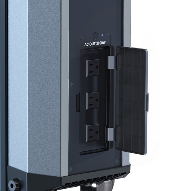 Trolley case, 2515Wh portable power station, for outdoor travel, home backup power, 3×AC120V output, a total of 2000W stable output power, peak power 4000W, LCD display, 3×DC5V/3A USB, 3×DC12V/10A out