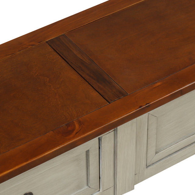 TREXM Console Table Sofa Table with Storage for Entryway with Drawers and Shelf (Antique Grey)