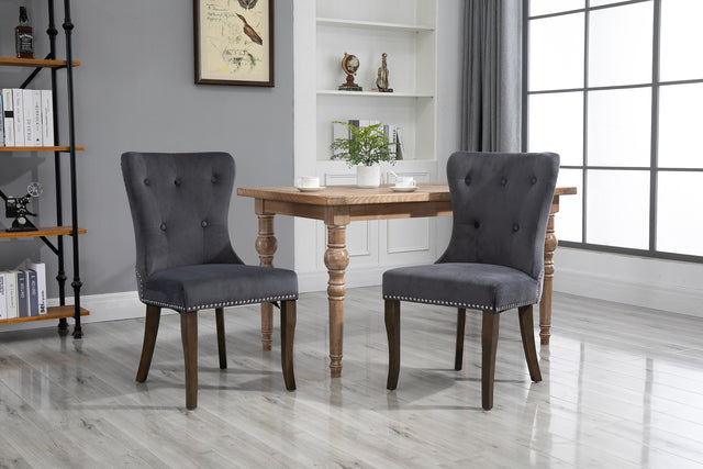 TOPMAX Dining Chair Tufted Armless Chair Upholstered Accent Chair, Set of 6 (Grey)