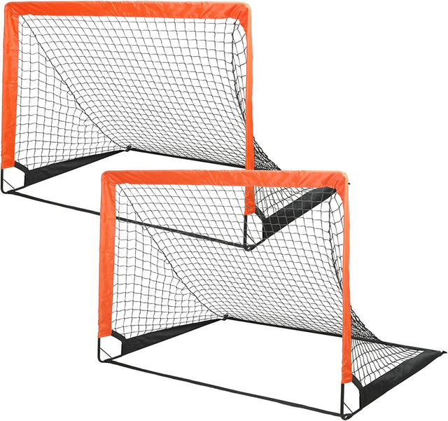 Simple Deluxe 4‘x3’ Portable Soccer Goal, Pop Up Folding Soccer Net Comes with 2 Oxford Cloth Bags and 8 Stakes, Great for Training for Backyard