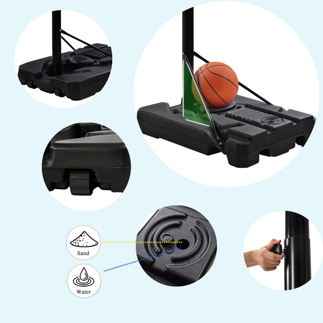 Portable Basketball Hoop Basketball System 6.6-10ft Height Adjustment for Youth Adults LED Basketball Hoop Lights, Colorful lights, Waterproof,Super Bright to Play at Night Outdoors,Good Gift for Kids