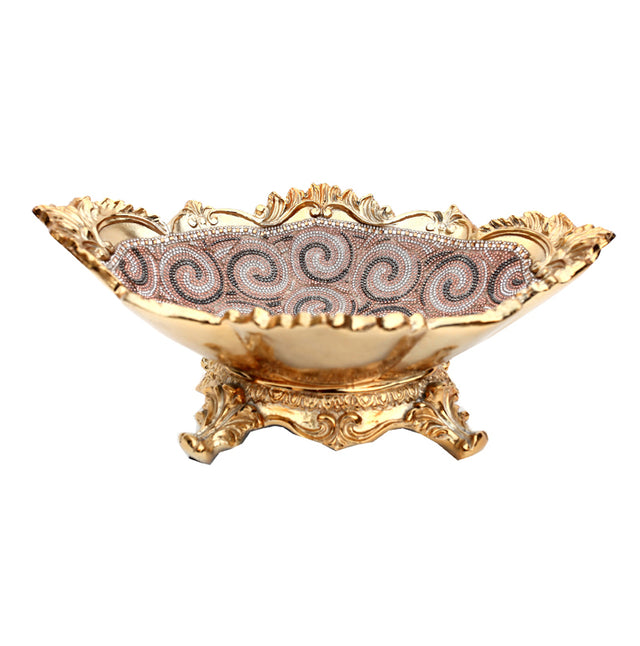 Ambrose Chrome Plated Crystal Embellished Ceramic Bowl