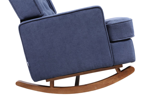 COOLMORE living room Comfortable rocking chair accent chair Navy fabric