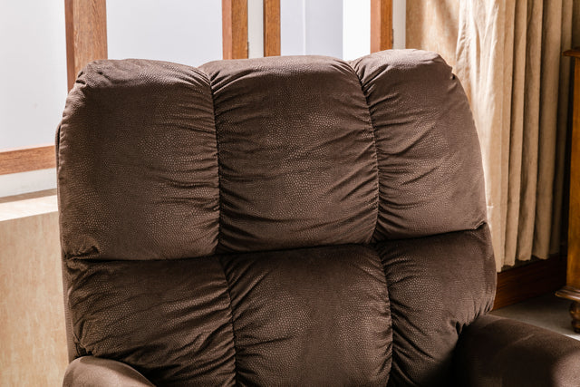 Electric lift recliner with heat therapy and massage, suitable for the elderly, heavy recliner, with modern padded arms and back, chocolate color