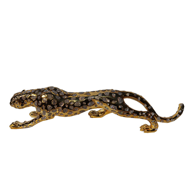 Ambrose Diamond Encrusted Gold Plated Panther (29"L x 7"W x 8"H)