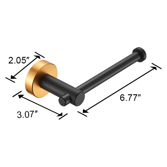 Bathroom Hardware Set, Thicken Space Aluminum 3 PCS Towel bar Set- Black Gold 16-27 Inches Adjustable Bathroom Accessories Set