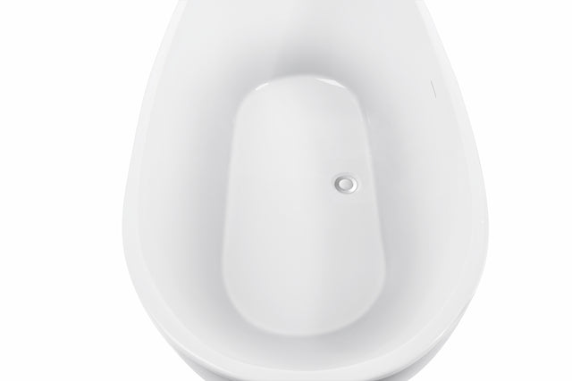 62" 100% Acrylic Freestanding Bathtub,Contemporary Soaking Tub,white Bathtub