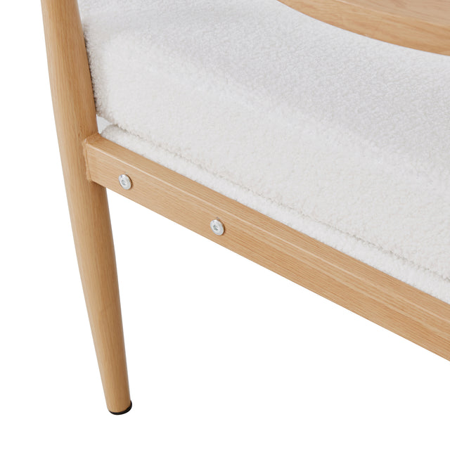 Sofa Chair Set of 2.Teddy velvet Accent Arm Chair Mid Century Modern Upholstered Armchair with Imitation solid wood color Metal Frame Extra-Thick Padded Backrest and Seat Cushion Sofa Chairs