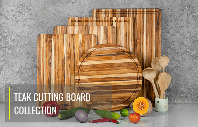 Real Teak Cutting Board With Juice Groove 18 INCH, Pack of 5 Pieces