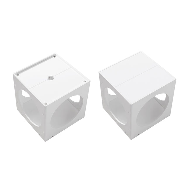 Multifunction Stackable Play Stool,Wood Stool,Pet Play Stool,Hollow Ottoman,White Finish
