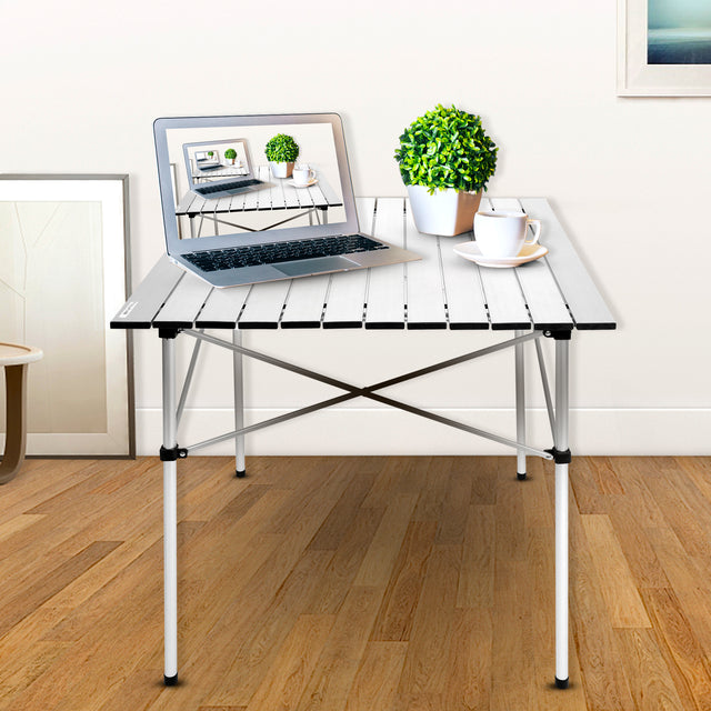 YSSOA Lightweight Folding Camping Table with Carry Bag︱Ultra-Compact Aluminum Table for Picnic, Beach, Traveling, Backyards, BBQ (Color: White)