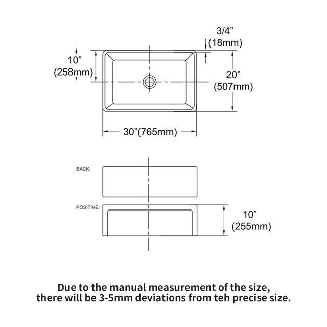 White Farmhouse Sink - 30 inch Kitchen Sink Apron-front White Ceramic Reversible Single Bowl Kitchen Farm Sinks