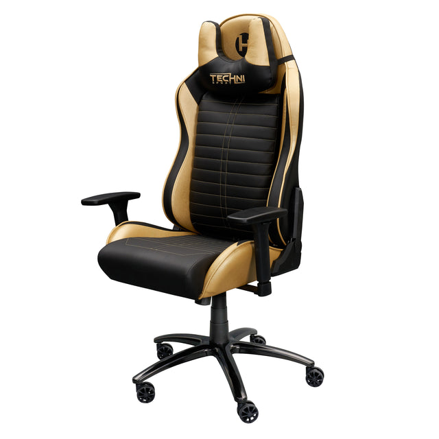 Techni Sport Ergonomic Racing Style Gaming Chair - Golden