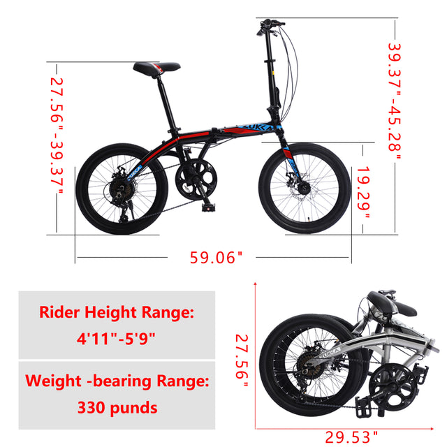 20“folding city bike aluminum frame 8 speed shimano folding bike