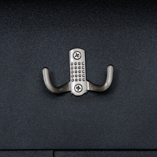 ON-TREND Hall Tree with 4 Hooks and 3 Large Drawers, Coat Hanger, Entryway Bench, Storage Bench, 3-in-1 Design, for Entrance, Hallway (Black)