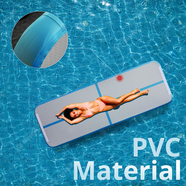 inQracer Gymnastics Mat Air Mats 13ft, Inflatable Tumbling Mat Tumble Track Air Floor with Electric Air Pump for Kids Home Use/Cheerleading/Gym/Outdoor/Yoga/Water Use, Blue