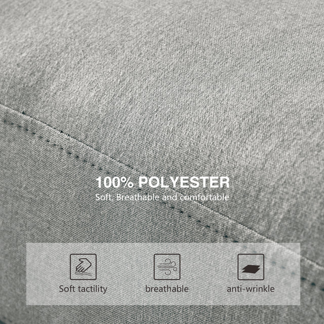 Linen Fabric Upholstery with Storage Sofa 1+2+3 Sectional (Grey)