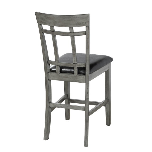 TOPMAX Brand 5 Piece Vintage Rectangular Counter Height Bar Table with 4 chairs, Wood Dining Table and Chair Set for Dining Room, Pub and Bistro, Antique Graywash