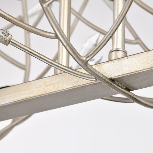 Transitional Crystal Chandelier Ceiling Light 5 lights ,silver Pendant light Fixture for dining room, kitchen island, office, hotel, living room,Dimmable,UL listed,36W * 13L *46H