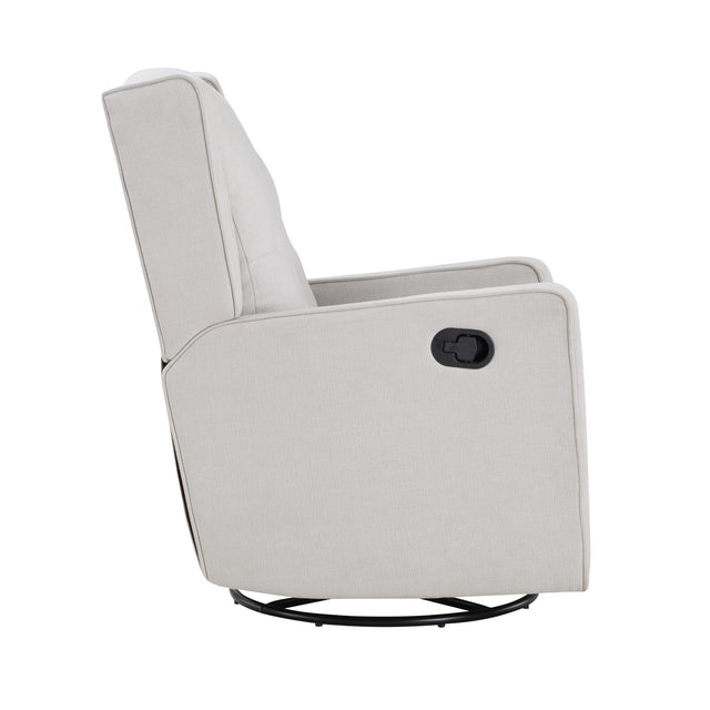 Milah Tufted Swivel Glider Recliner In Light Gray Fabric