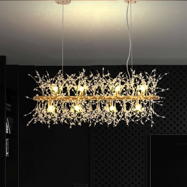 Modern American multi-particle crystal chandelier -12 bulbs -G9 lamp holder