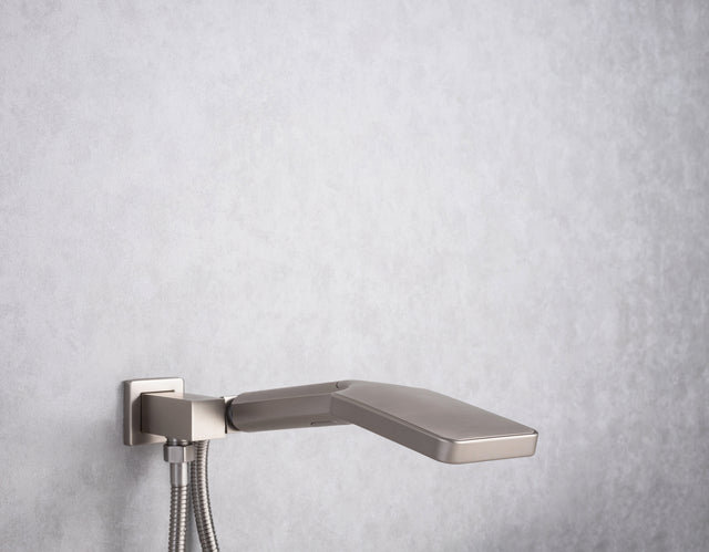 Waterfall Tub Faucet Wall Mount Roman Tub Filler Chrome Single Handle Brass Bathroom Bathtub Faucet with Hand Shower