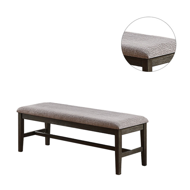 Dining Bench With Upholstered Cushion,Grey