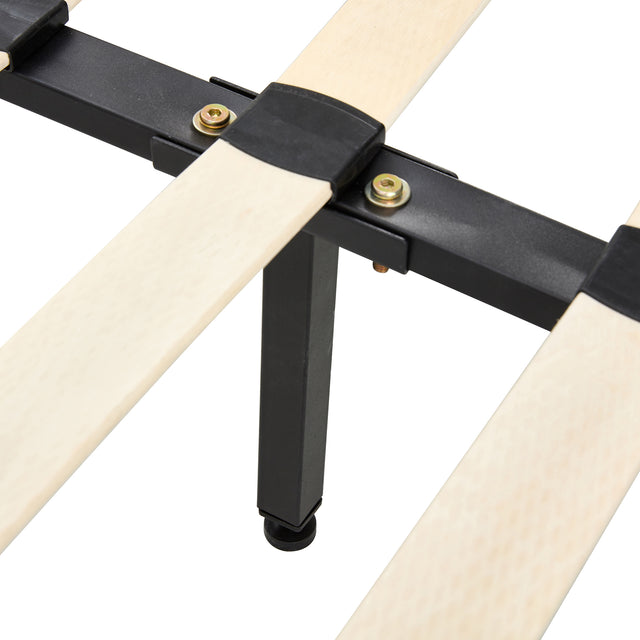 Full Size Platform Bed Frame with Fabric Upholstered Headboard and Wooden Slats Support, Fully Upholstered Mattress Foundation/No Box Spring Needed/Easy Assembly, Beige